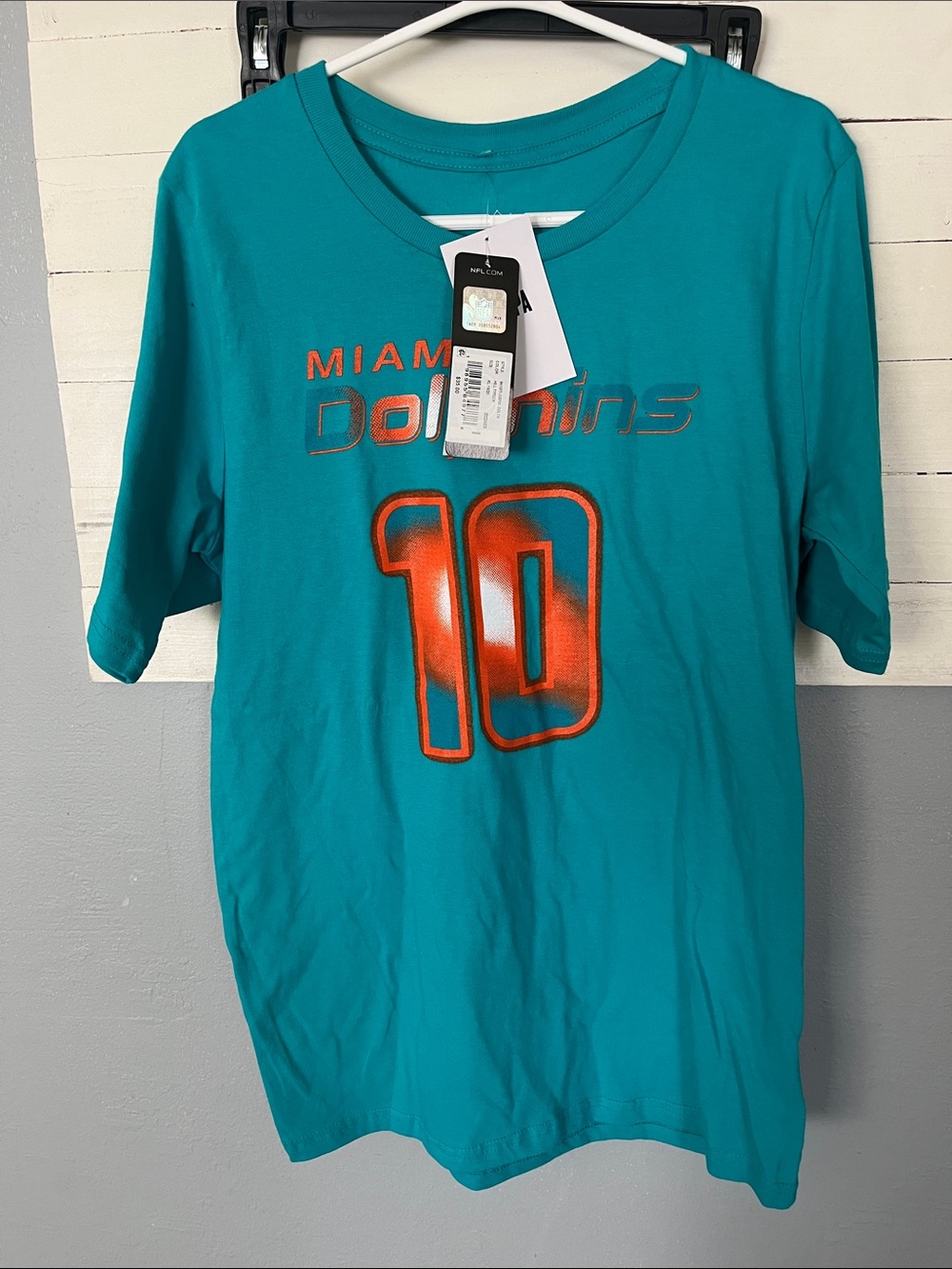 NFL Teal and Orange Miami Dolphins Fan Tee